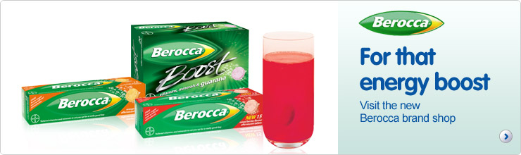 Berocca effervescent tablets for that energy boost. Vist the new Berocca brand shop